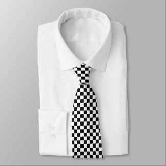 Black and White Chequered Neck Tie