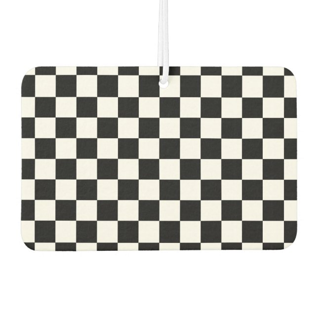 Black and white chequered pattern air freshener (Front)