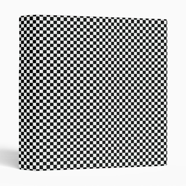 Black and White Chequered Pattern Binder (Front/Spine)