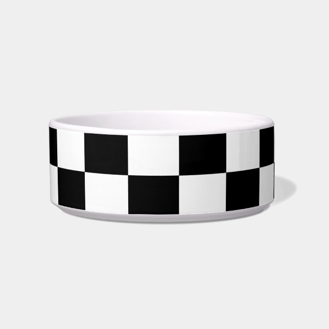 Black and white chequered pattern bowl (Left)