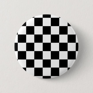 Black and White Chequered Pattern Chequerboard 2 Inch Round Button
