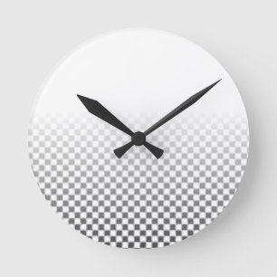 Black and White Chequered Pattern Clock