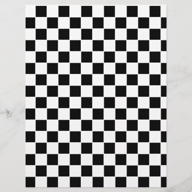 Black and White Chequered Pattern Flyer (Front)