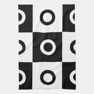 Black and white chequered pattern kitchen towel