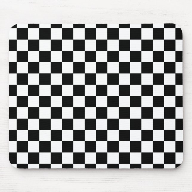 Black and white chequered pattern mouse pad (Front)