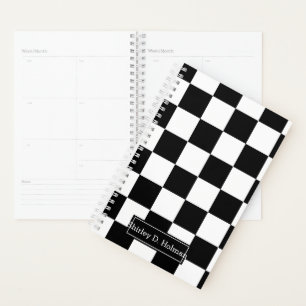 Black and White Chequered Pattern Planner