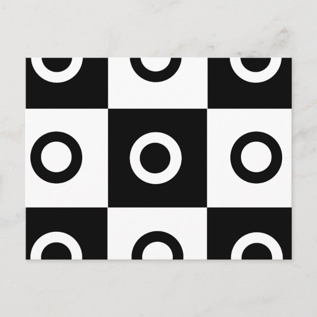 Black and white chequered pattern postcard (Front)