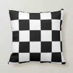 Black and White Chequered Pattern Throw Pillow<br><div class="desc">Chequered Pattern consists of alternating black and white squares or rectangles arranged in a chequerboard pattern, the number, size, and length-width proportions of the rectangles vary from one flag to another. Checkers pattern is lovely and flattering to wear all year round. The optical-grid pattern has appeared in many season and...</div>