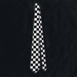 Black and White Chequered Pattern Tie<br><div class="desc">Chequered Pattern consists of alternating black and white squares or rectangles arranged in a chequerboard pattern, the number, size, and length-width proportions of the rectangles vary from one flag to another. Checkers pattern is lovely and flattering to wear all year round. The optical-grid pattern has appeared in many season and...</div>