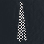 Black and White Chequered Pattern Tie<br><div class="desc">Chequered Pattern consists of alternating black and white squares or rectangles arranged in a chequerboard pattern, the number, size, and length-width proportions of the rectangles vary from one flag to another. Checkers pattern is lovely and flattering to wear all year round. The optical-grid pattern has appeared in many season and...</div>