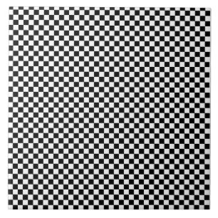 Black and white chequered pattern tile