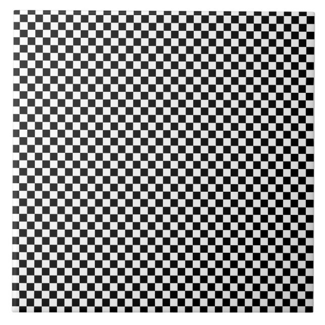 Black and white chequered pattern tile (Front)