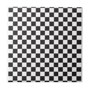 Black and White Chequered pattern Tile