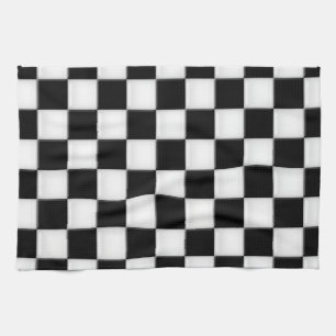 Black and White Chequered patterns Kitchen Towel