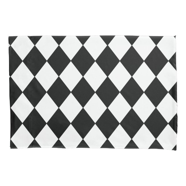 Black and White Chequered Pillowcase (Front)