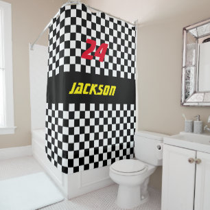 Black and White Chequered Race Fans