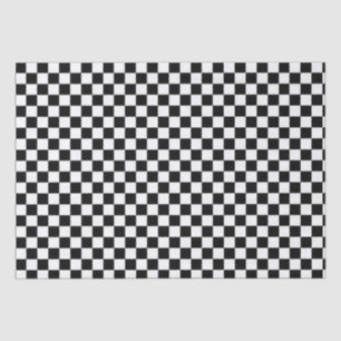 Black and White Chequered Racing Flag Pattern Tissue Paper