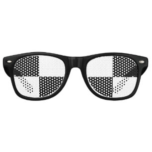 black and white chequered retro sunglasses