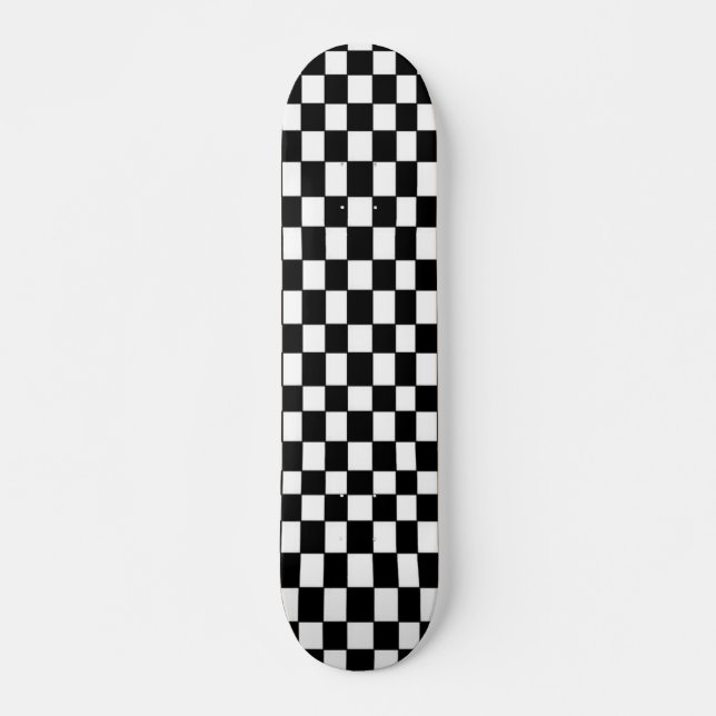 Black and White Chequered Skateboard (Front)