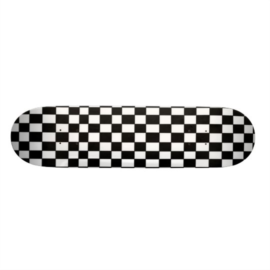 Black and White Chequered Skateboard
