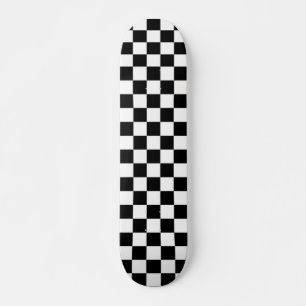 Black and White Chequered Skateboard