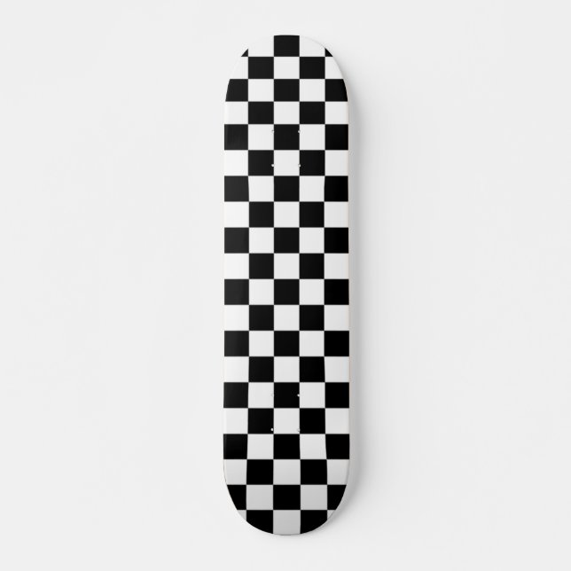 Black and White Chequered Skateboard (Front)