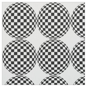 black and white chequered spheres fabric