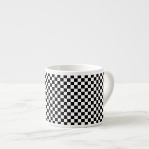 Black and White Chequered Squares Espresso Cup
