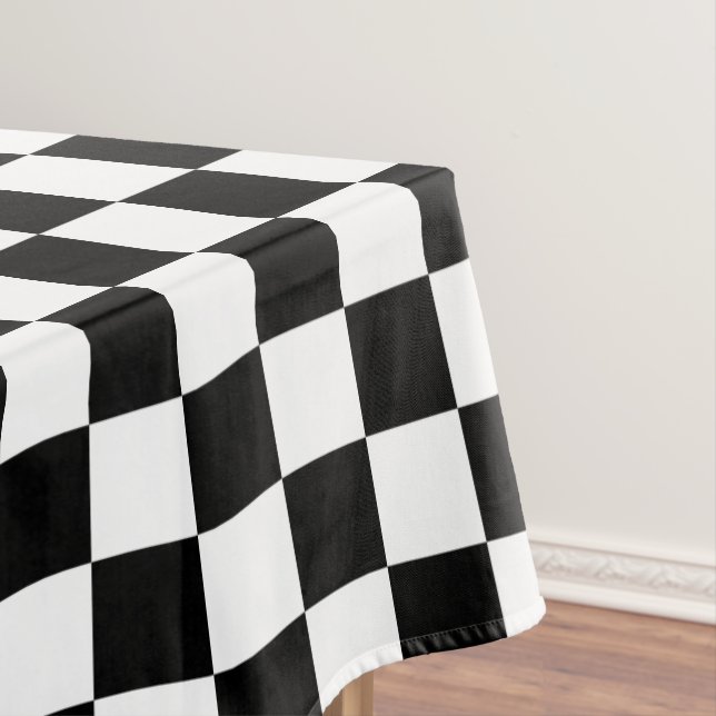 Black and White Chequered Tablecloth (In Situ)
