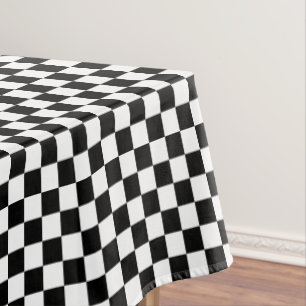 Black and White Chequered Tablecloth