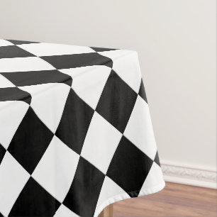 Black and White Chequered Tablecloth Sports