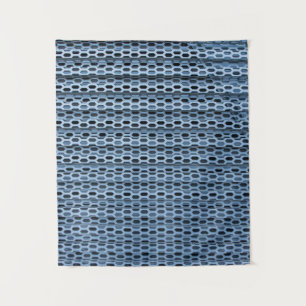 Black and white chequered textile tapestry