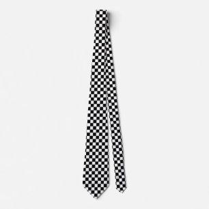 Black And White Chequered Tie