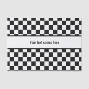 Black and white chequered tissue paper