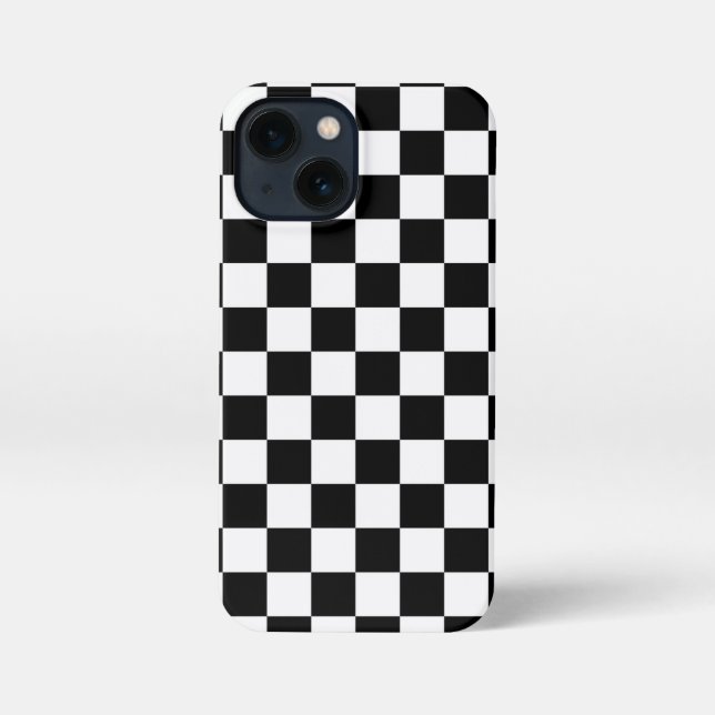 Black and White Chess Digital Print iPhone Case (Back)
