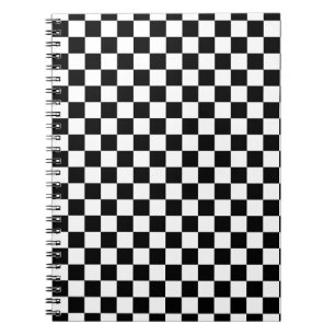 Black and White Chess Digital Print Notebook