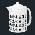 Black and White Chess Piece Pattern<br><div class="desc">Classic black and white chess pieces pattern.</div>