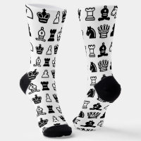 Black and White Chess Piece Pattern