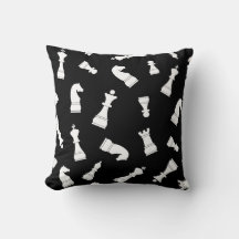 Black and White Chess Piece Pattern