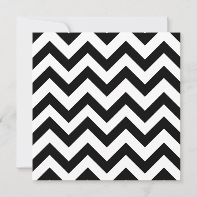 Black and white Chevron 50th birthday invitations (Front)