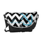 Black and White Chevron Blue Anchor Diaper Bag