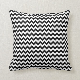 Black and White Chevron Classic Design Throw Pillow