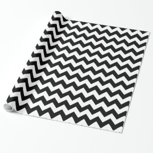 Black and White Chevron Classic Pattern Wrapping Paper
