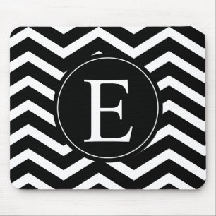 Black and White Chevron Custom Mouse Pad