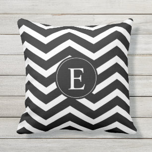 Black and White Chevron Custom Throw Pillow