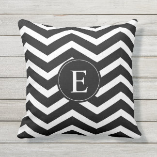 Black and White Chevron Custom Throw Pillow