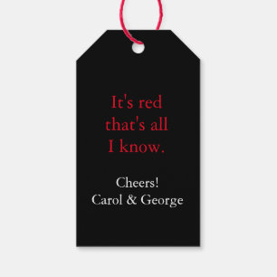 Black and White Chevron Custom Wine Tag