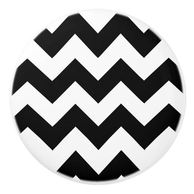 Black and White Chevron Drawer Pull (Front)