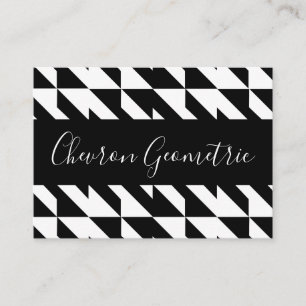 Black and White Chevron Geometric Business Card