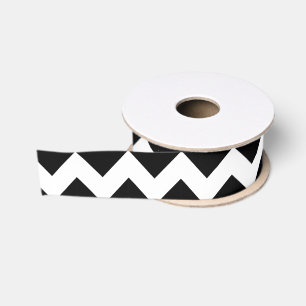 Black and White Chevron Grosgrain Ribbon